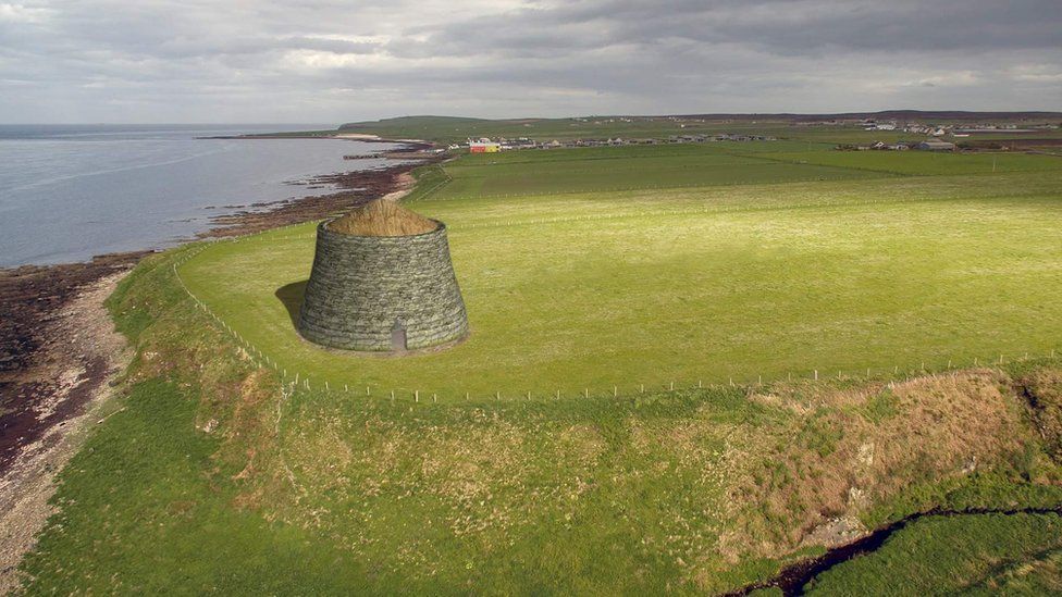 Visualisation of the broch replica by artist Martin Kelly