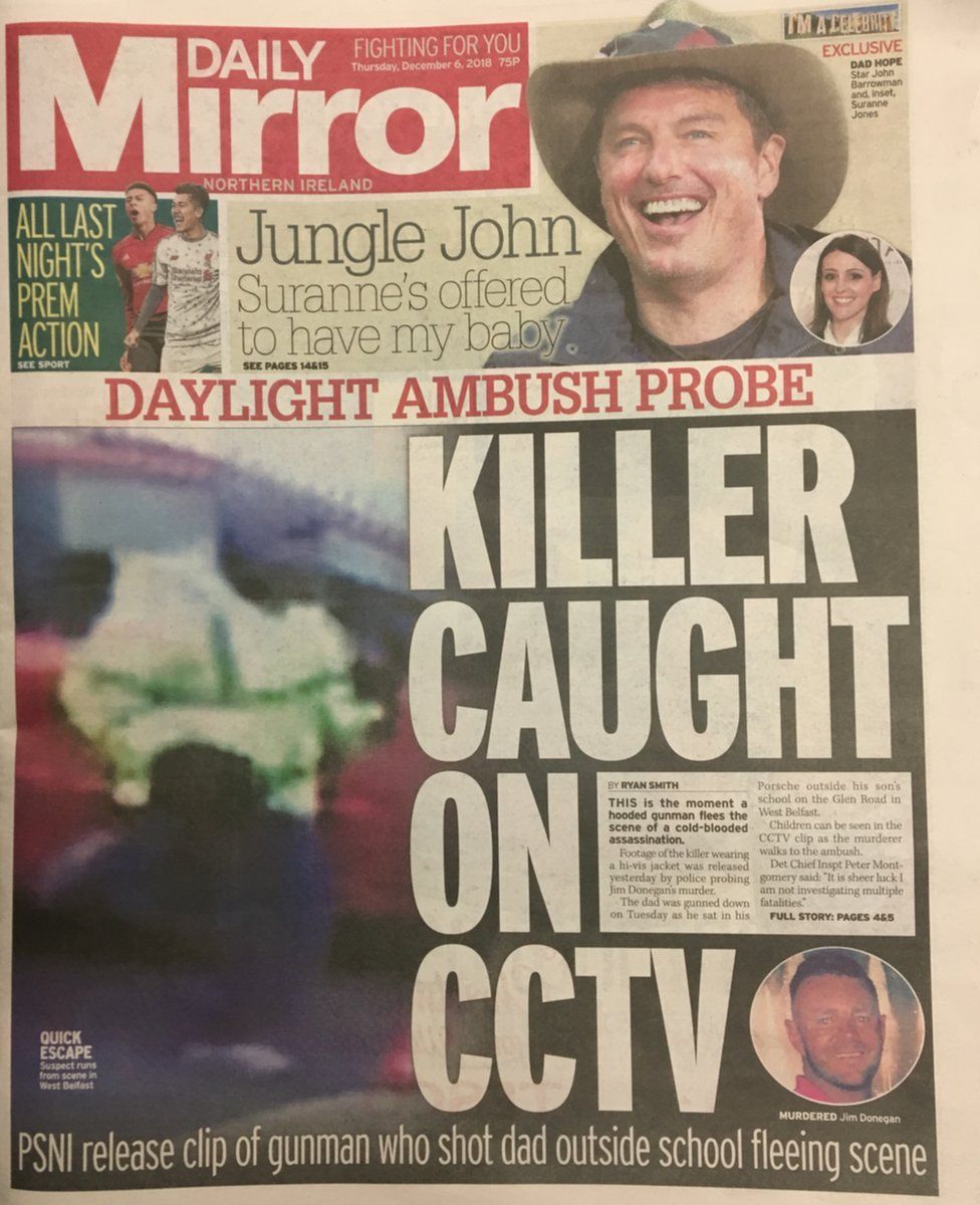 front page daily mirror, Thursday 6 December 2018