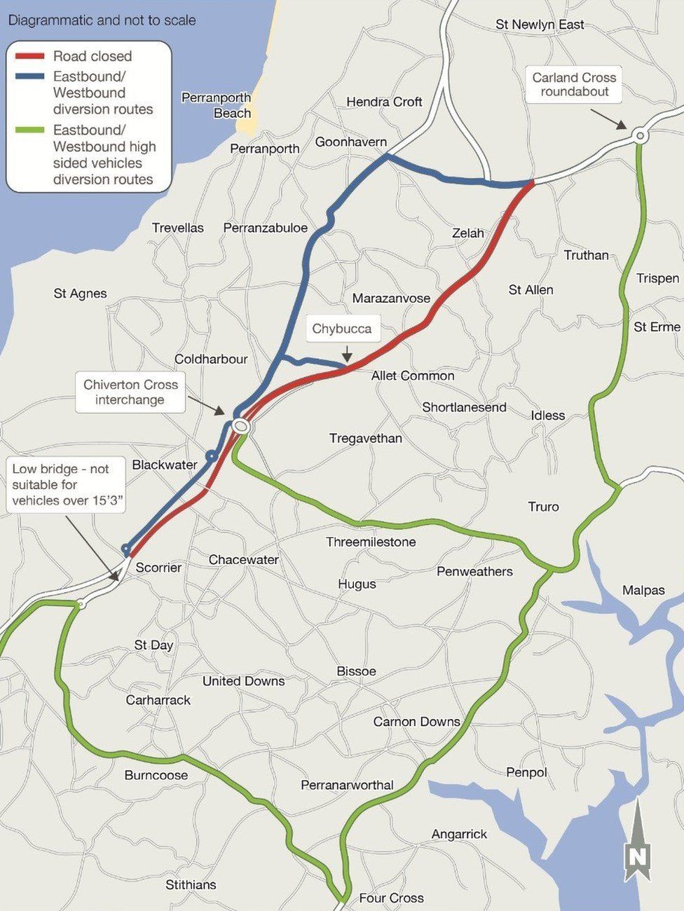 A30 diversions