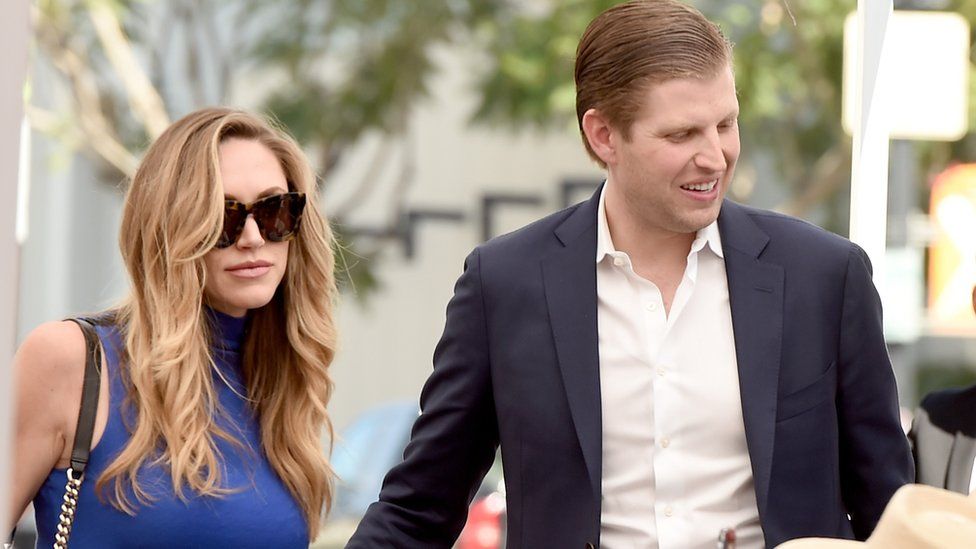 Eric Trump (R) and his wife Lara appear at the star dedication ceremony for radio personality Elvis Duran on the Hollywood Walk of Fame on March 2, 2017 in Los Angeles, California