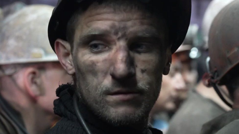 A miner at Toretsk mine in Ukraine