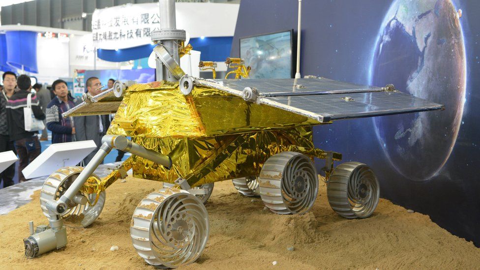 The Chinese lunar rover Yutu, or Jade Rabbit, on display at the China International Industry Fair 2013 in Shanghai.