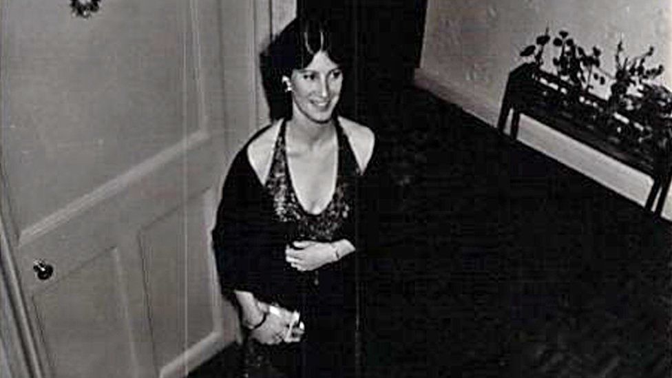 Jenny at her sixth form ball in 1975