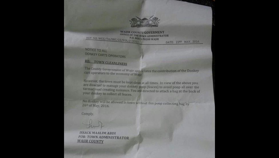 Wajir County Government letter