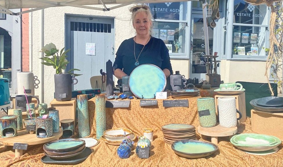 Rachel Collyer at her ceramics stall