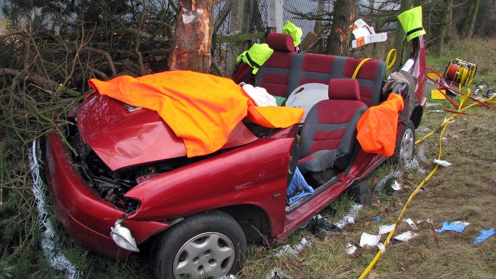 Scene of a car crash