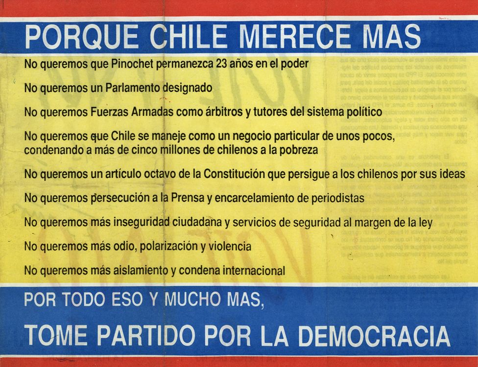 Panfleto del plebiscito en Chile