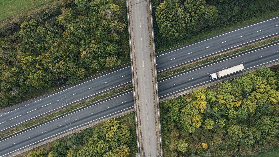 Aerial shot of roads