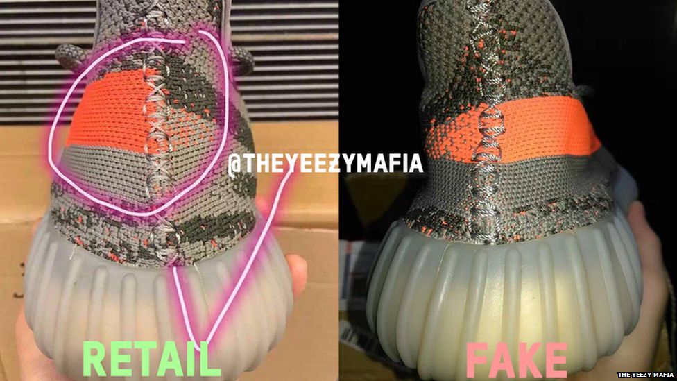 signs of fake yeezys