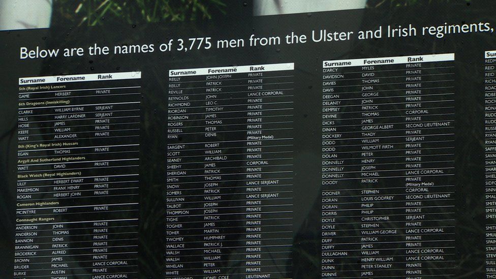 THE NAMES OF THE MEN WHO DIED IN THE SOM