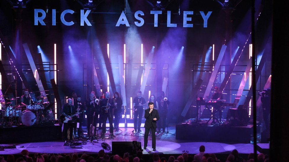 Rick Astley on stage