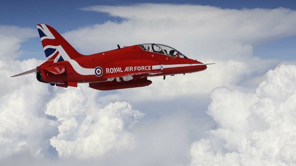 Red Arrows jet over India