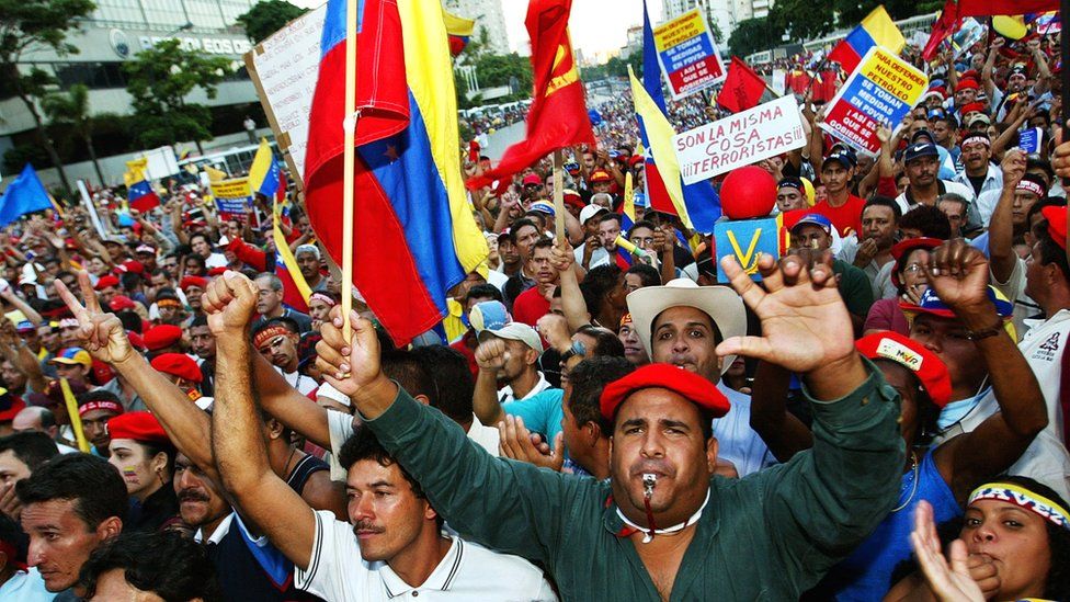 Pro-Chavez rally in Caracas, 2002