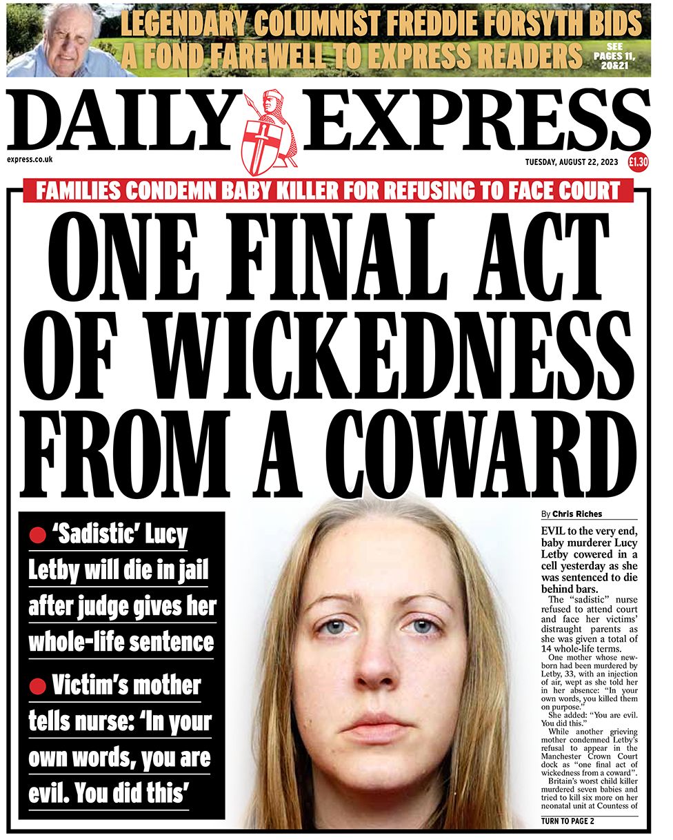 Newspaper Headlines: Lucy Letby's 'final Act Of Wickedness' - BBC News