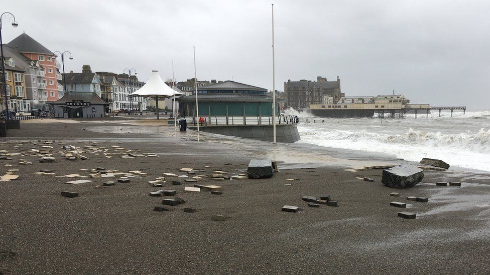 Storm damage in Aberystwyth