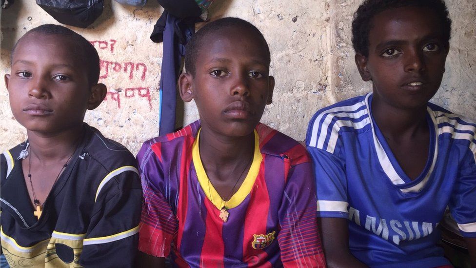 Eritrean children at an Ethiopian refugee camp