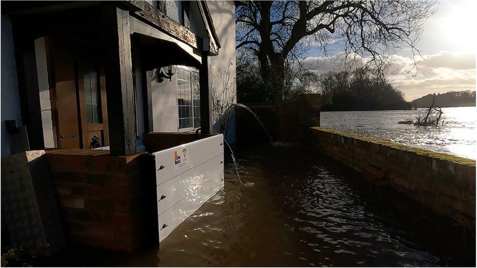 Nick Lupton's home surrounded by flood water