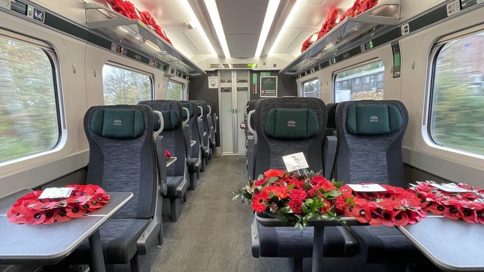 Wreaths on the train