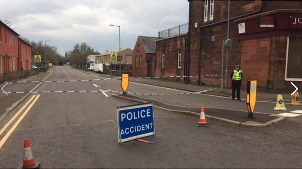 Police at Brooms Road in Dumfries