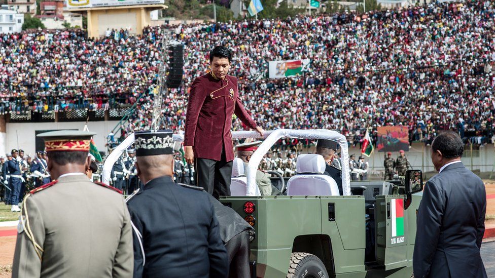 President of the Republic of Madagascar Andry Rajoelina during the celebration of the 59th anniversary of Madagascar's independence