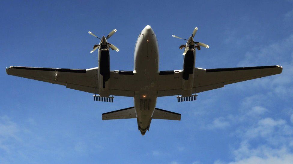 A BQ-100 Beechcraft aircraft fitted with canisters containing Silver Iodide, Sodium Chloride and Potassium Chloride on its wings takes off during the cloud seeding experiment Project Varshadhari at Jakkur Airport in the Indian city of Bangalore on August 21, 2017. / AFP PHOTO / MANJUNATH KIRAN (Photo credit should read MANJUNATH KIRAN/AFP via Getty Images)