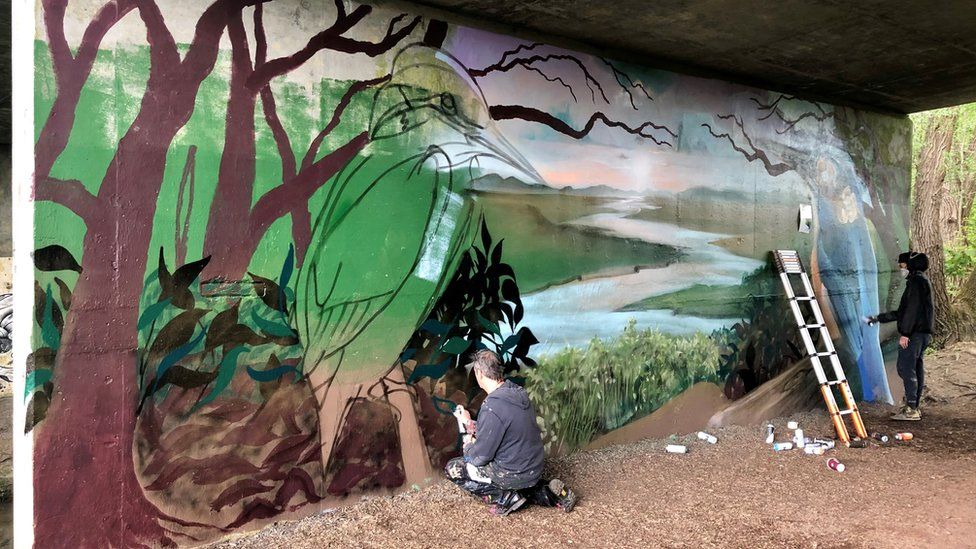 Street Artists at Cheltenham underpass