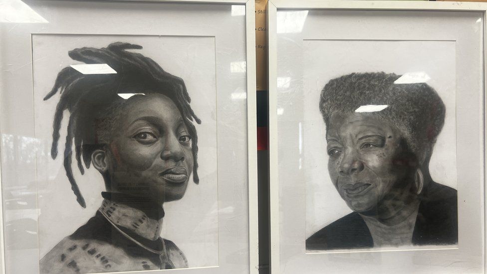 Two drawings of women