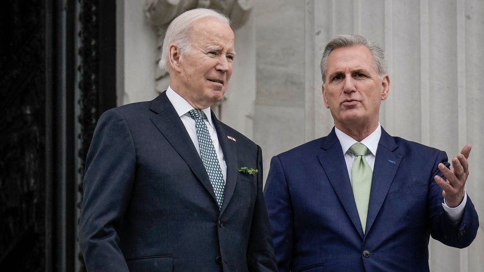 Kevin McCarthy with President Joe Biden