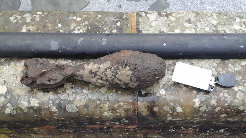 Unexploded WW2 bomb found in Wombourne canal BBC News