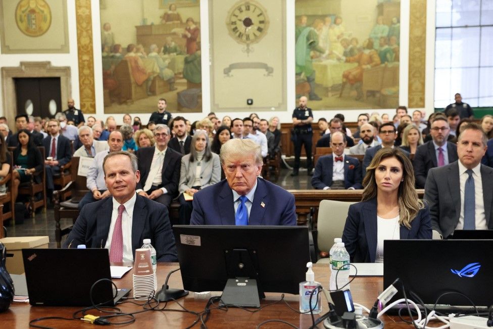 Trump with legal team in court