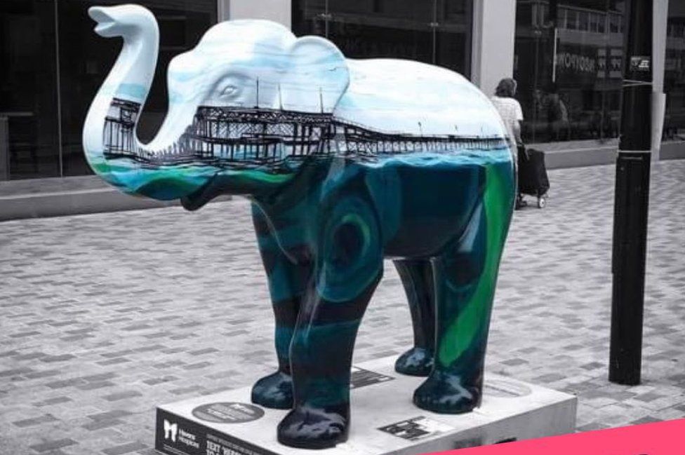 Waterline by Mark Bradford can usually been seen outside Metrobank on Southend's High Street