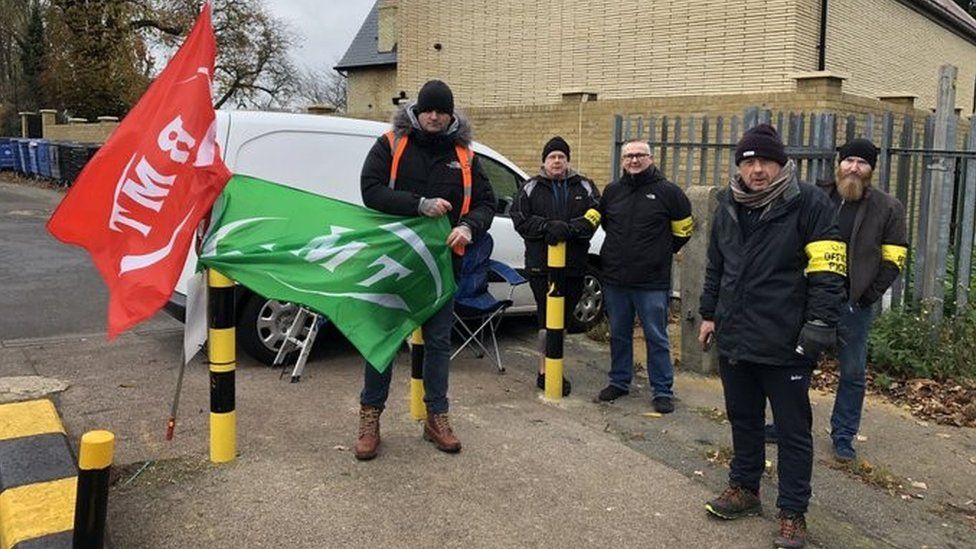 The picket line at Cockfosters on Friday