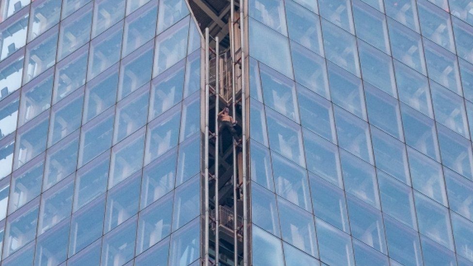 The Shard Climber reported and three men arrested BBC News