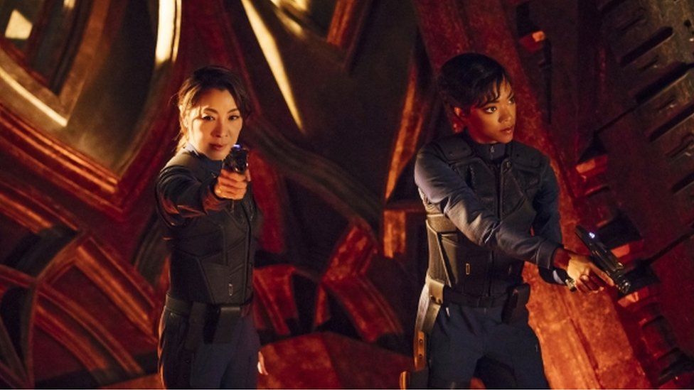 Captain Philippa Georgiou, played by Michelle Yeoh, and First Office Michael Burnham, played by Sonequa Martin-Green