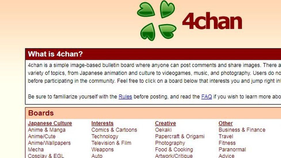 screenshot of 4chan