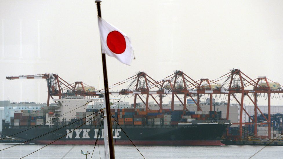 A Nippon Yusen cargo ship in Tokyo, 2014