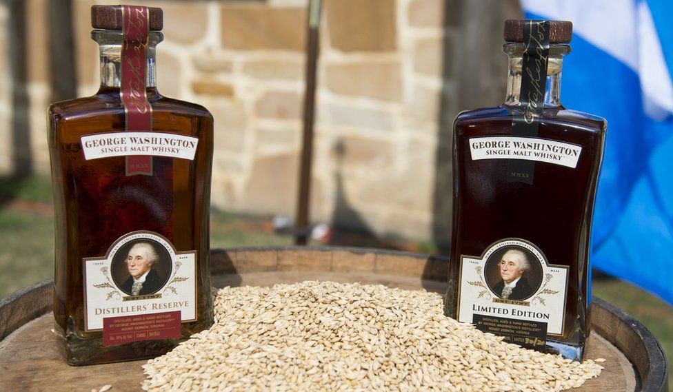 Bottles of George Washington Single Malt Whisky Distillers' Reserve Edition and Limited Edition pictured in October 2015