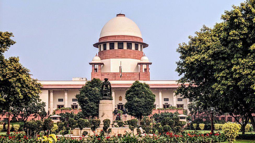 Supreme court of India building in New Delhi, India.