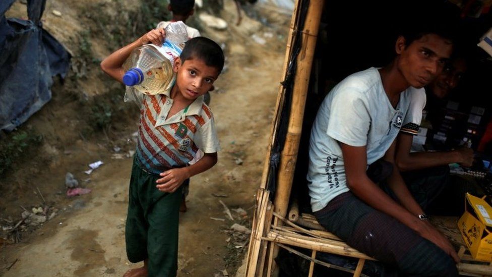 A Rohingya refugee boy in Bangladesh