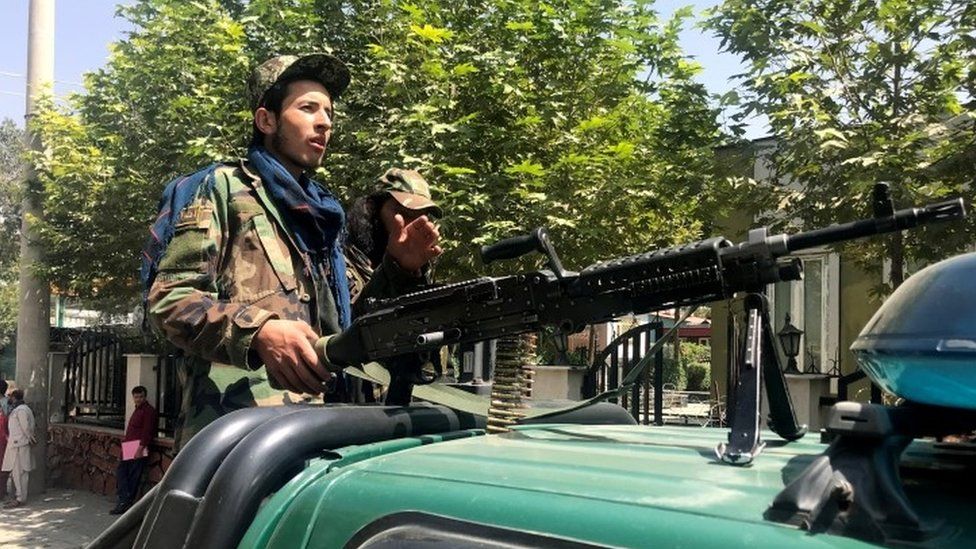 Taliban forces patrol in Kabul, Afghanistan, August 16, 2021