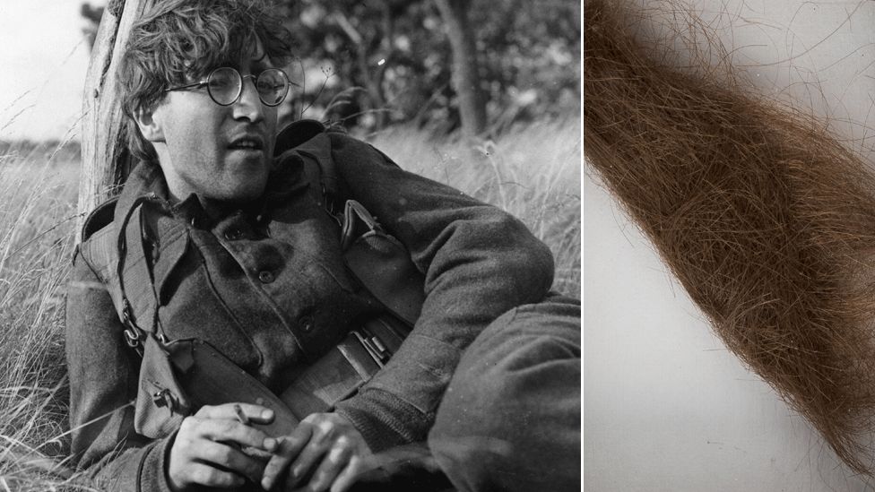 Johnn Lennon in How I Won The War and lock of his hair