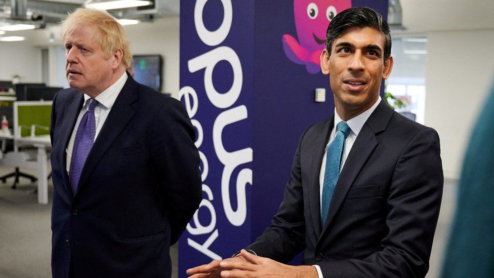 Then-Prime Minister Boris Johnson with then-Chancellor Rishi Sunak in 2020