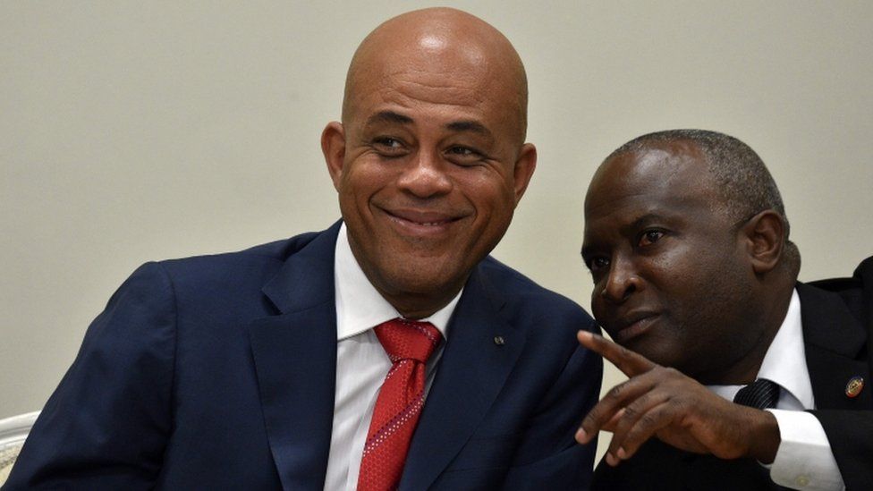 Haiti President Michel Martelly and Chamber of Deputies Speaker Cholzer Chancy