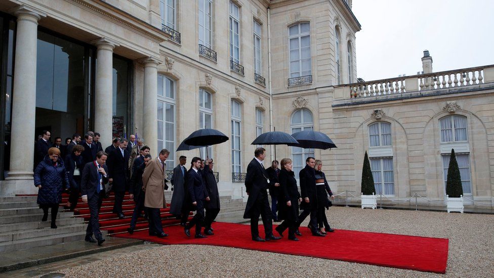 European leaders at the Elysee Palace