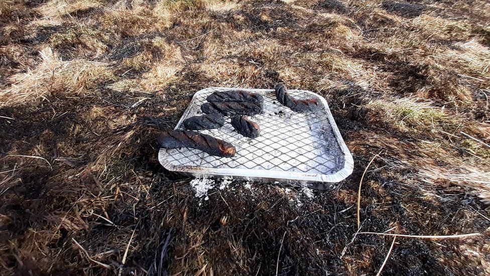 Moorland fire at Rushup Edge, near Castleton