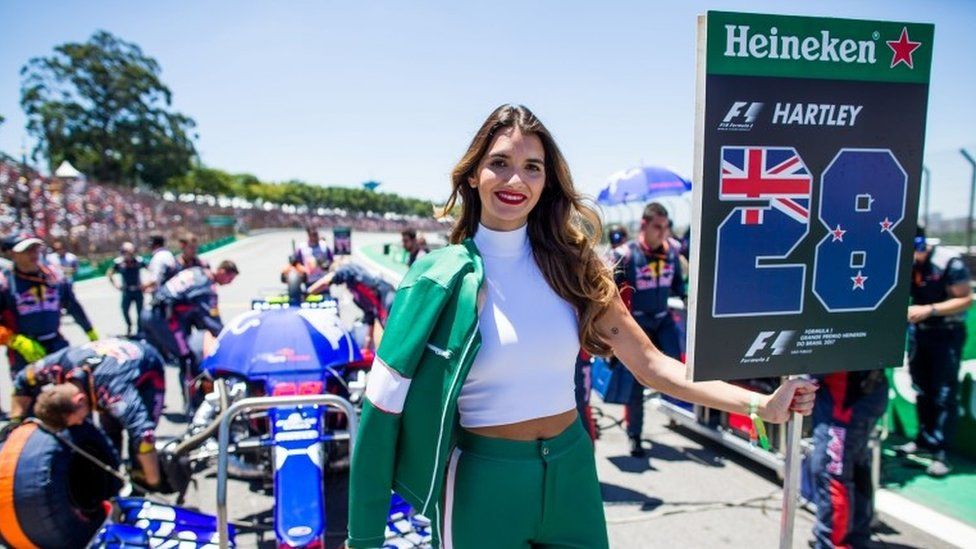 Grid girl at F1 race in Brazil