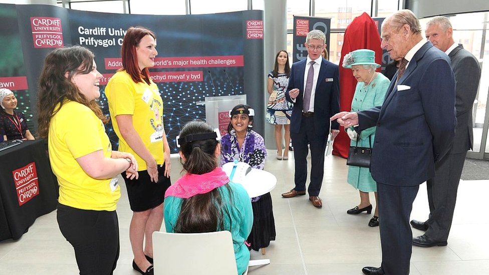 The Duke of Edinburgh and the Queen attended the opening of Cardiff University's Brain Research Imaging Centre in 2016