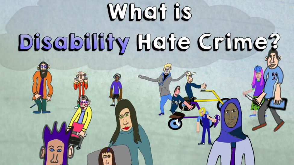 Still from video about disability hate crime