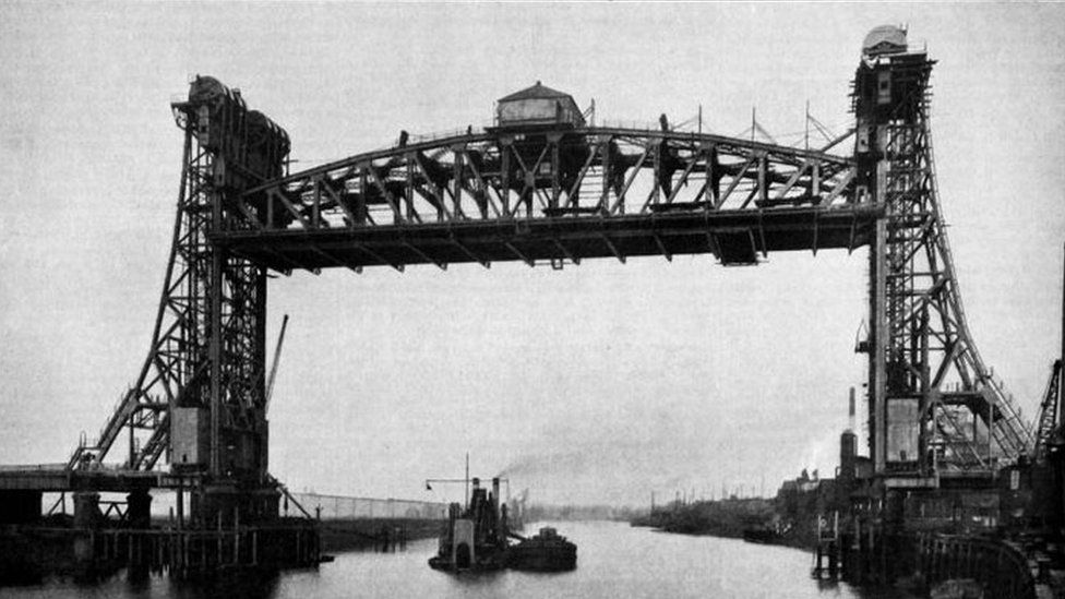 The Newport Bridge in Middlesbrough being built