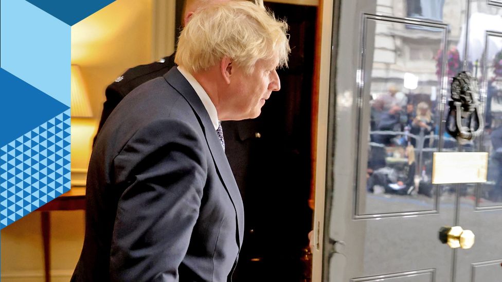 Boris Johnson in Downing Street on 7 July 2022